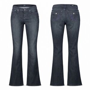 Rock & Republic Bootcut Stretch Jeans Contrast Stitch Modern Classic Dark Wash